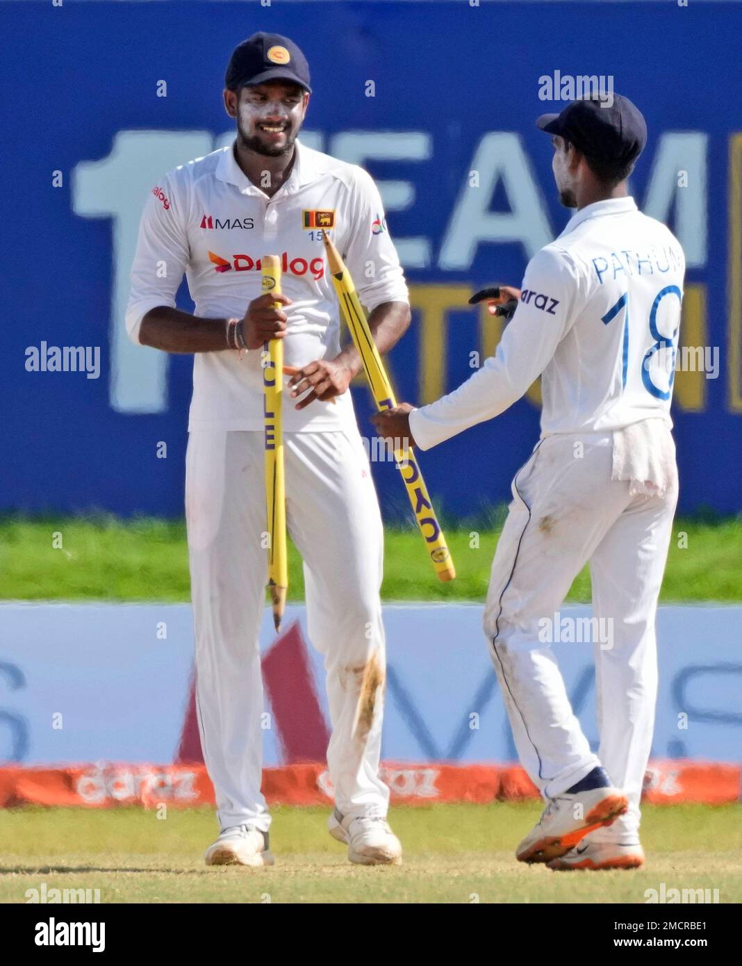 Sri Lankan Bowler Ramesh Mendis And Pathum Nissanka Celebrate Their ...