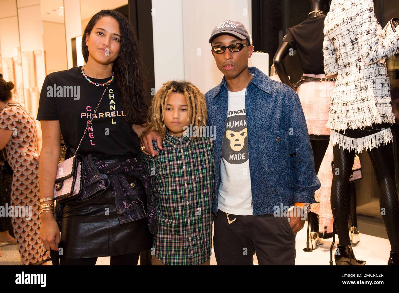 Helen Williams, from left, Rocket Ayer Williams, and Pharrell