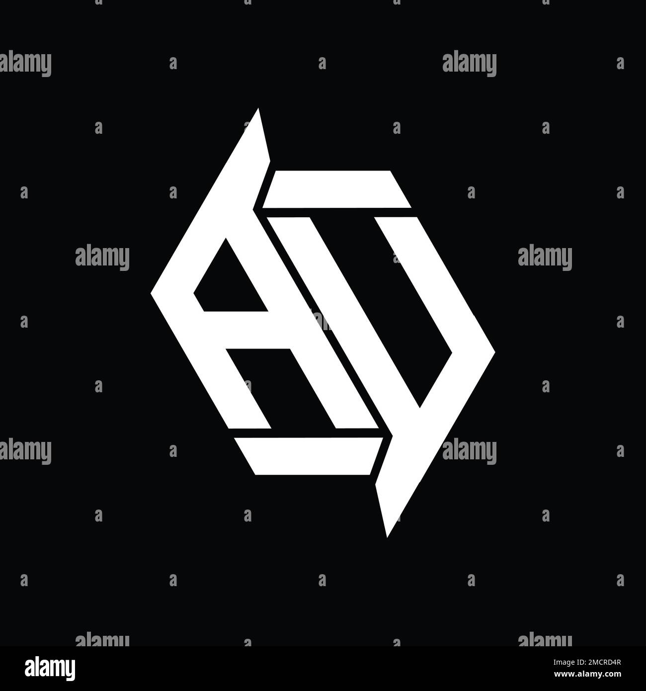 AU Logo monogram hexagon modern abstract shape vector images design ...