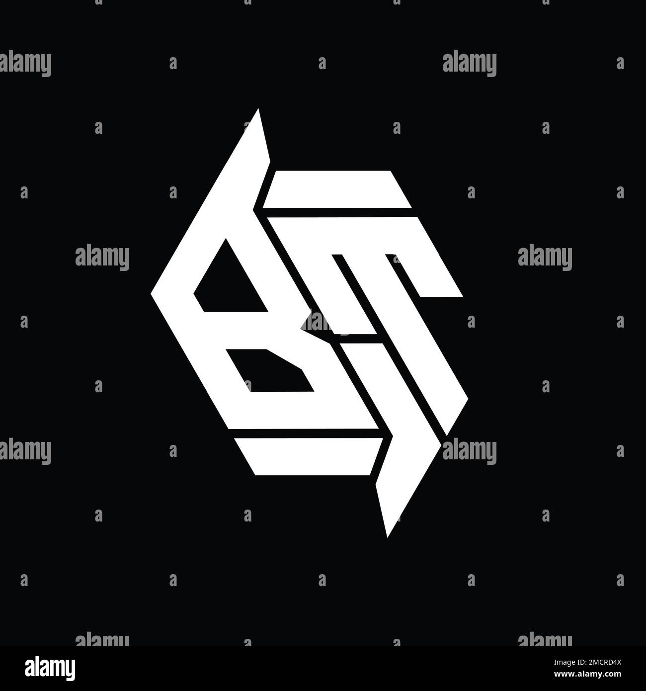 BT Logo monogram hexagon modern abstract shape vector images design ...