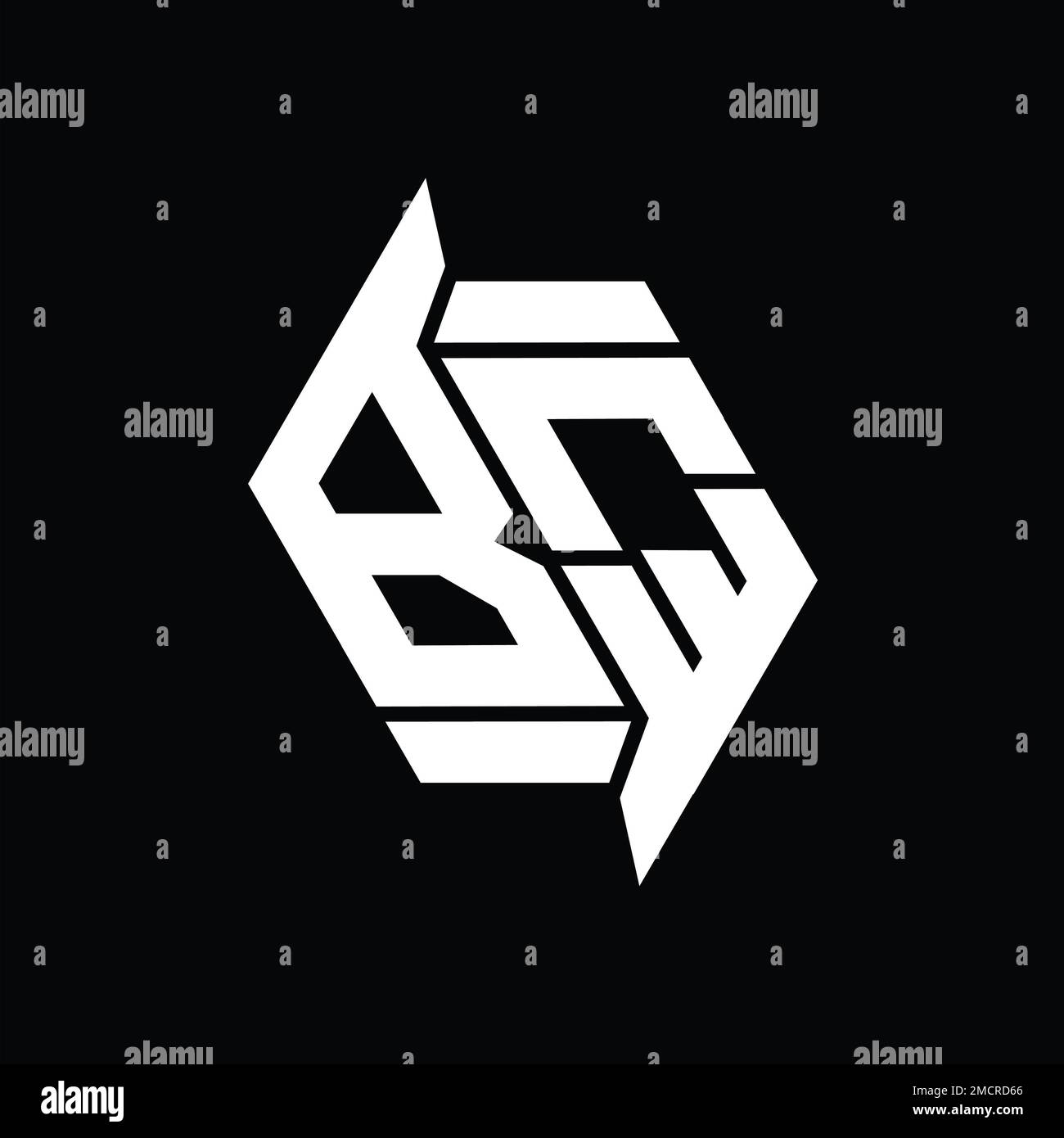 BQ Logo monogram hexagon modern abstract shape vector images design ...