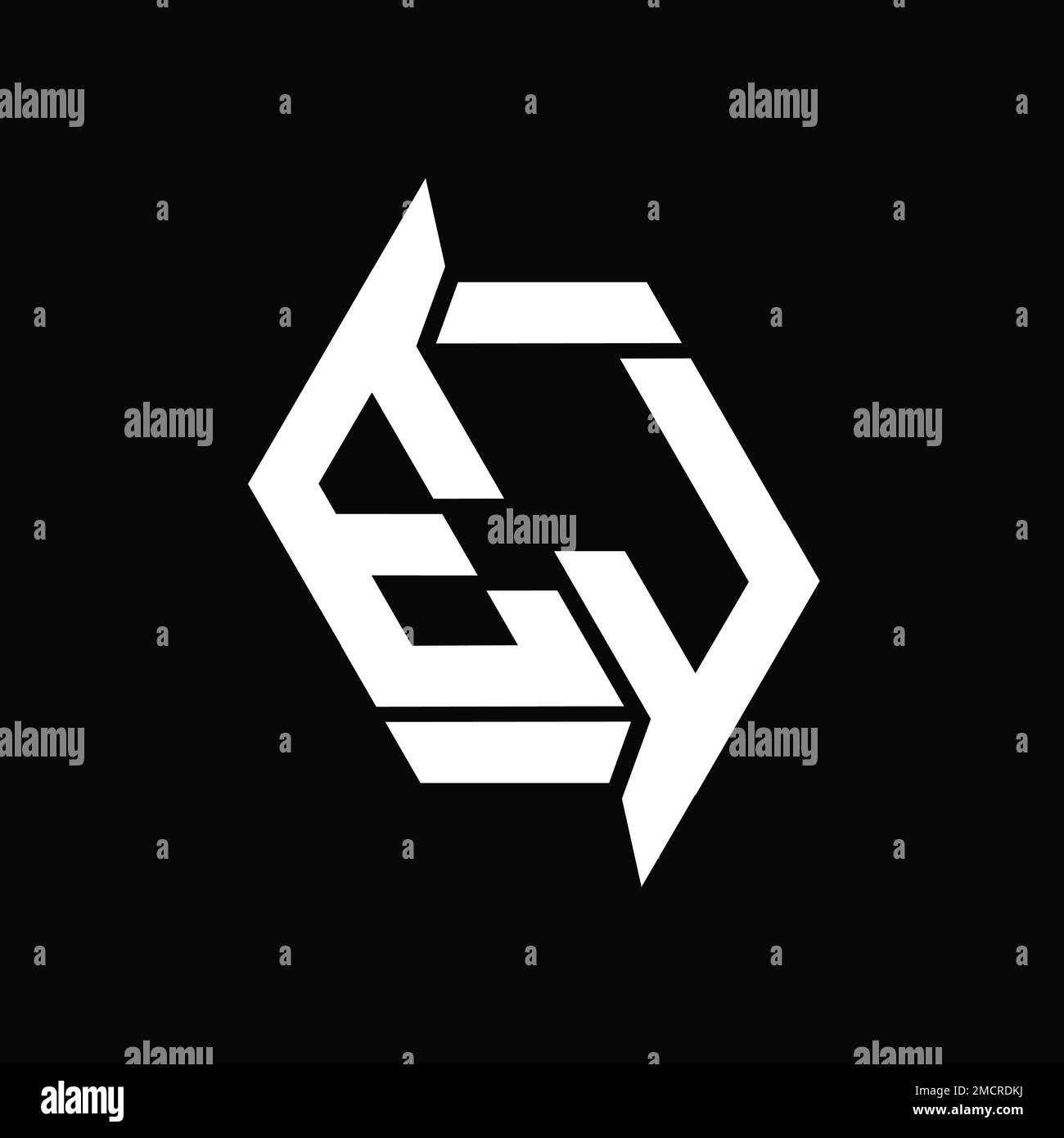 EJ Logo monogram hexagon modern abstract shape vector images design ...