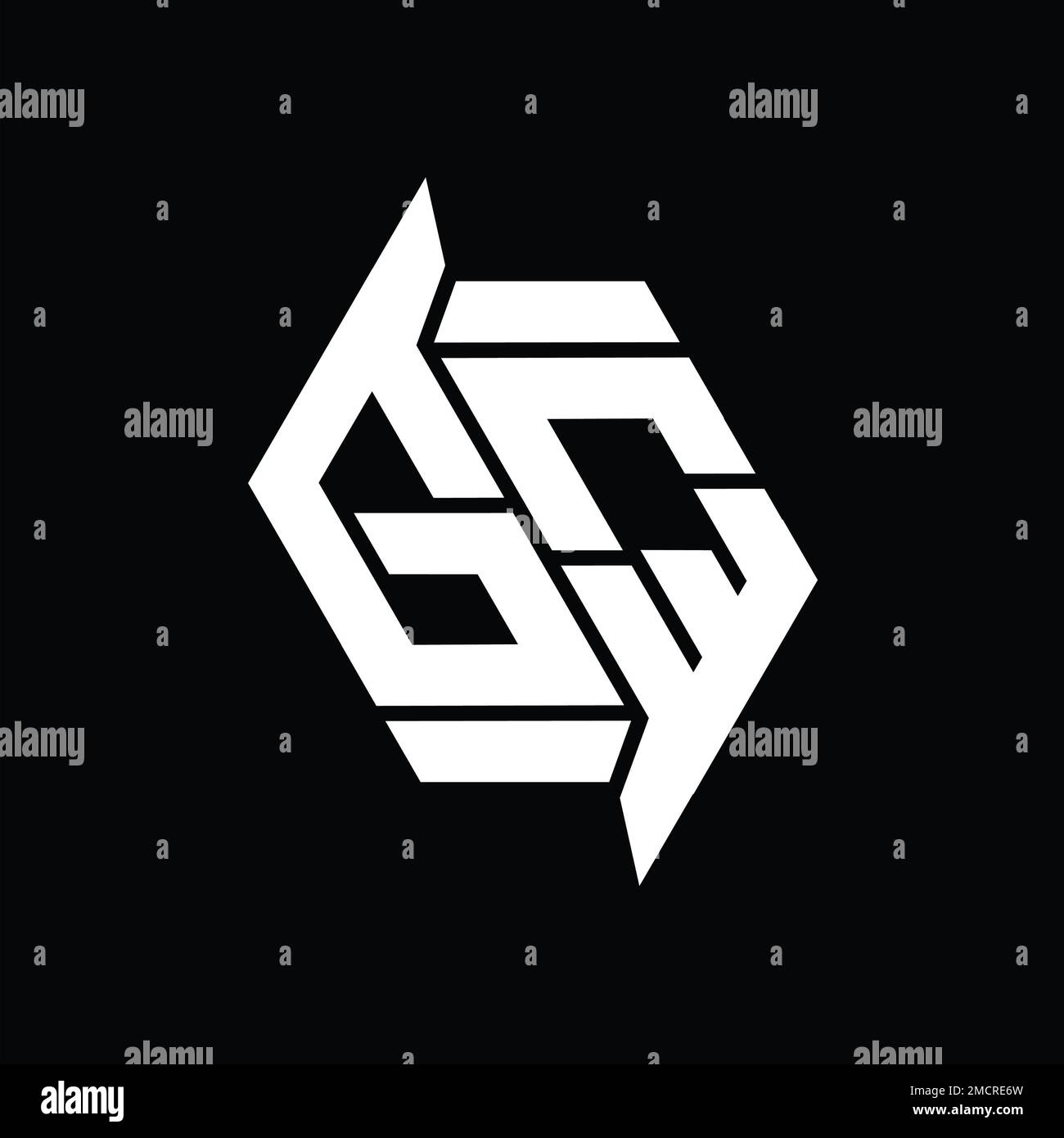 GQ Logo monogram hexagon modern abstract shape vector images design ...