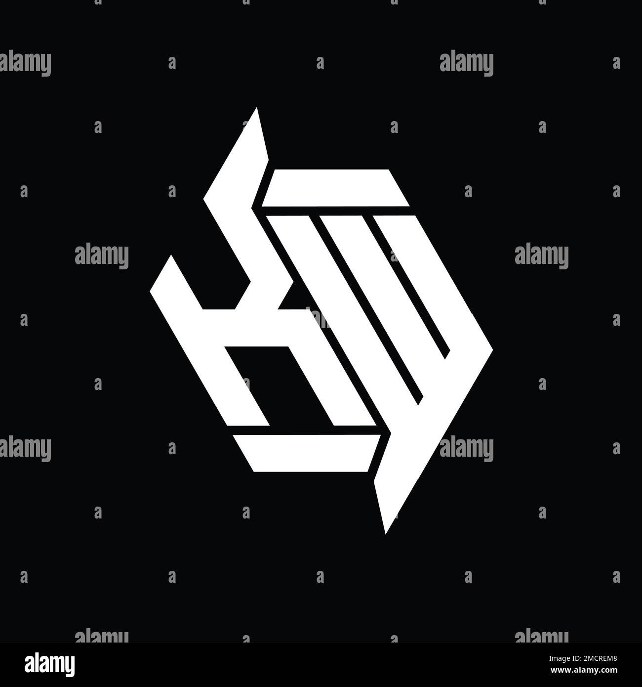 KW Logo monogram hexagon modern abstract shape vector images design ...