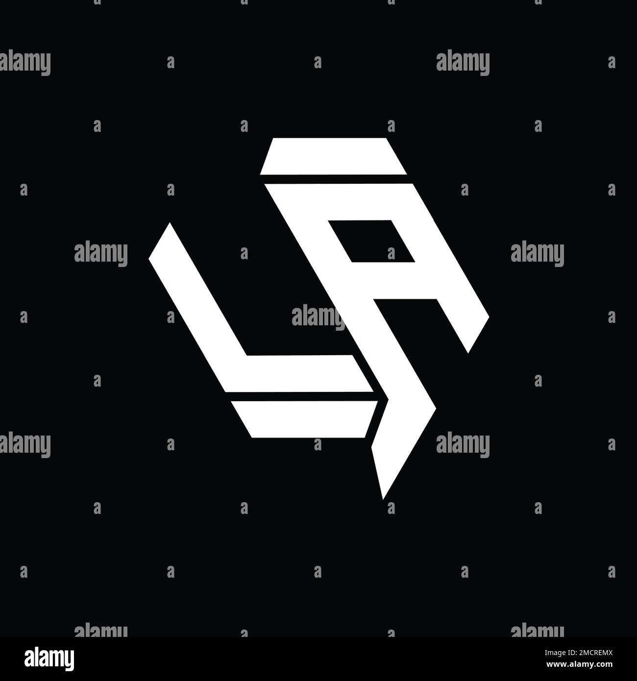 LA Logo monogram hexagon modern abstract shape vector images design ...