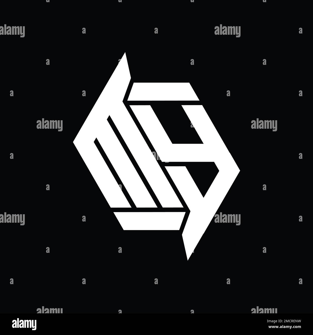 MY Logo monogram hexagon modern abstract shape vector images design ...