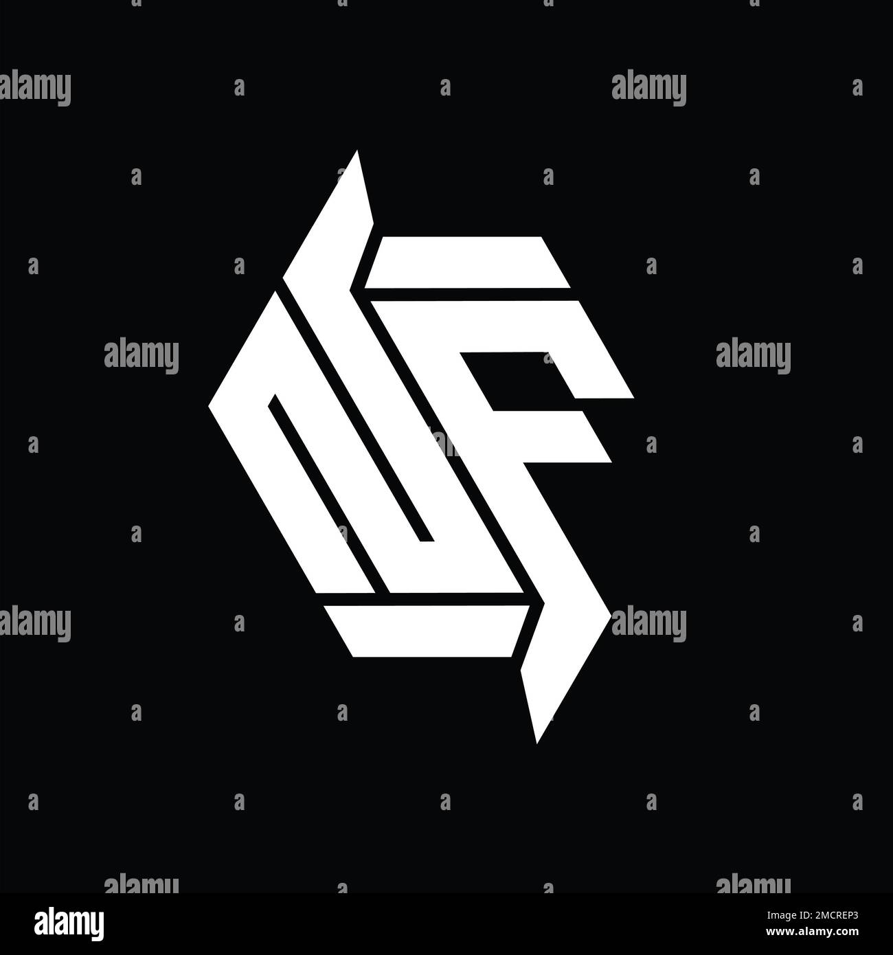NF Logo monogram hexagon modern abstract shape vector images design ...