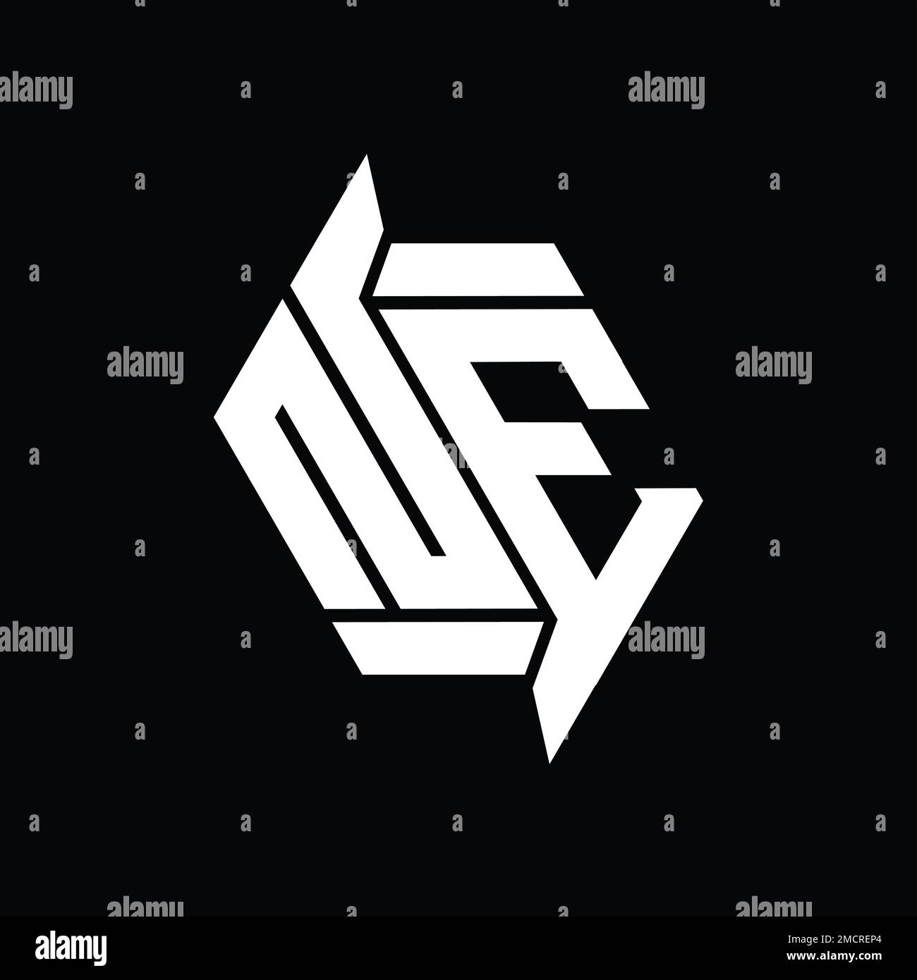 NE Logo monogram hexagon modern abstract shape vector images design ...