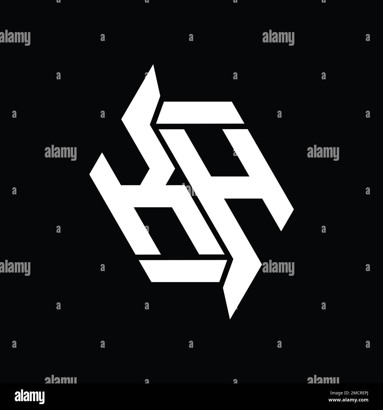 KH Logo monogram hexagon modern abstract shape vector images design ...