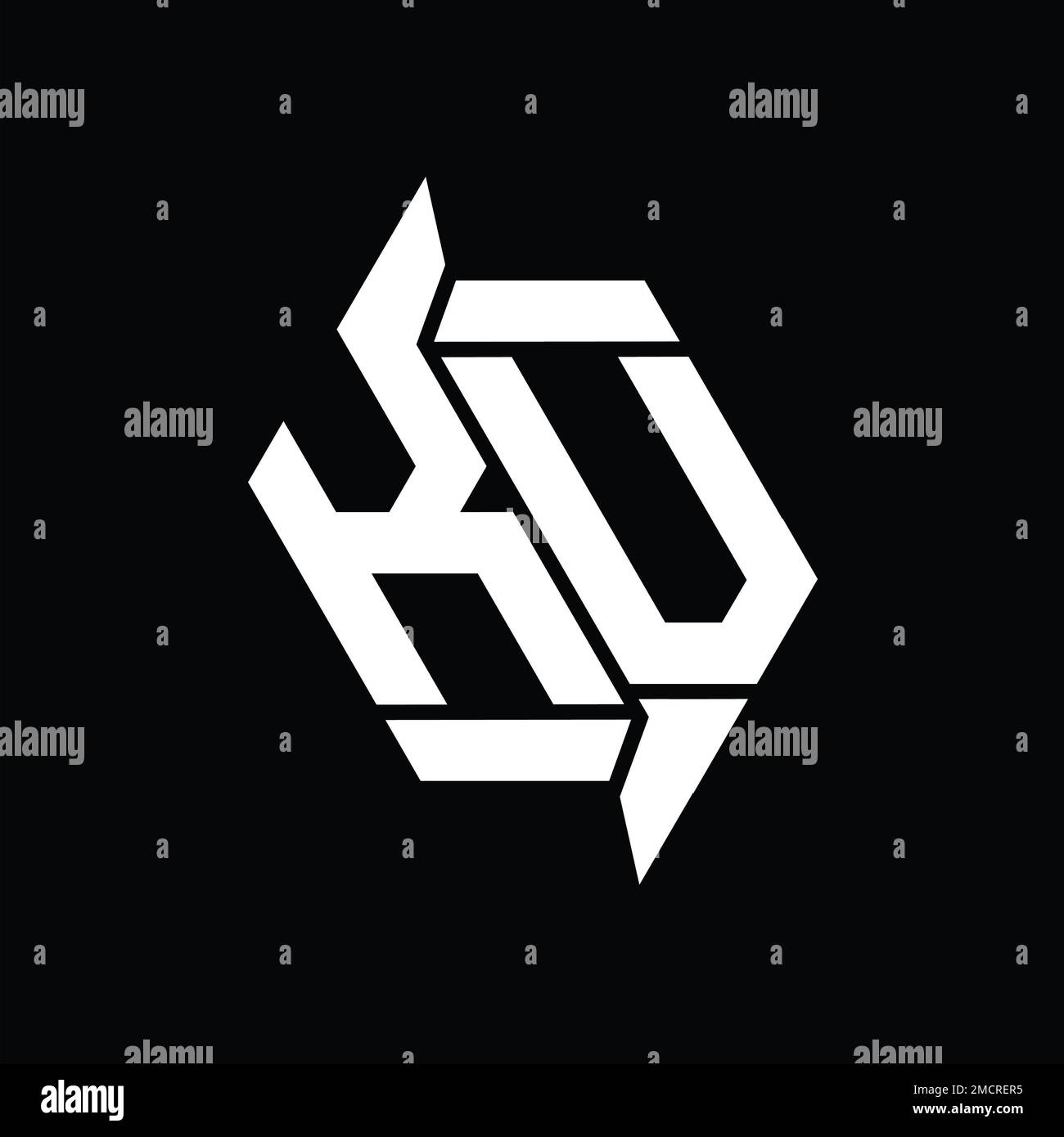 KV Logo monogram hexagon modern abstract shape vector images design ...