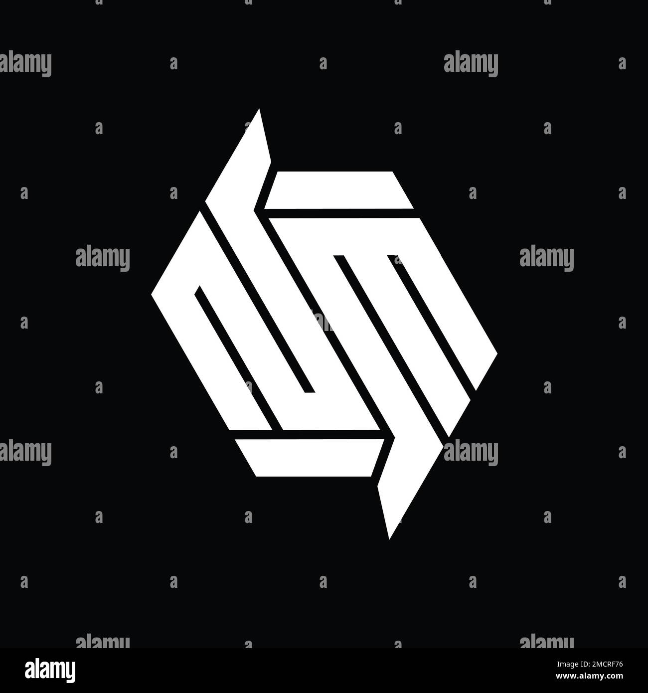 NM Logo monogram hexagon modern abstract shape vector images design ...