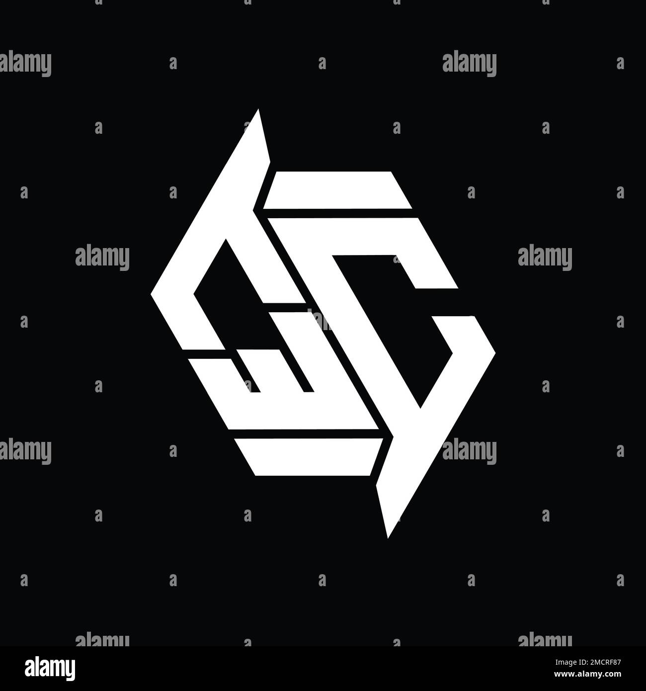 QC Logo monogram hexagon modern abstract shape vector images design ...