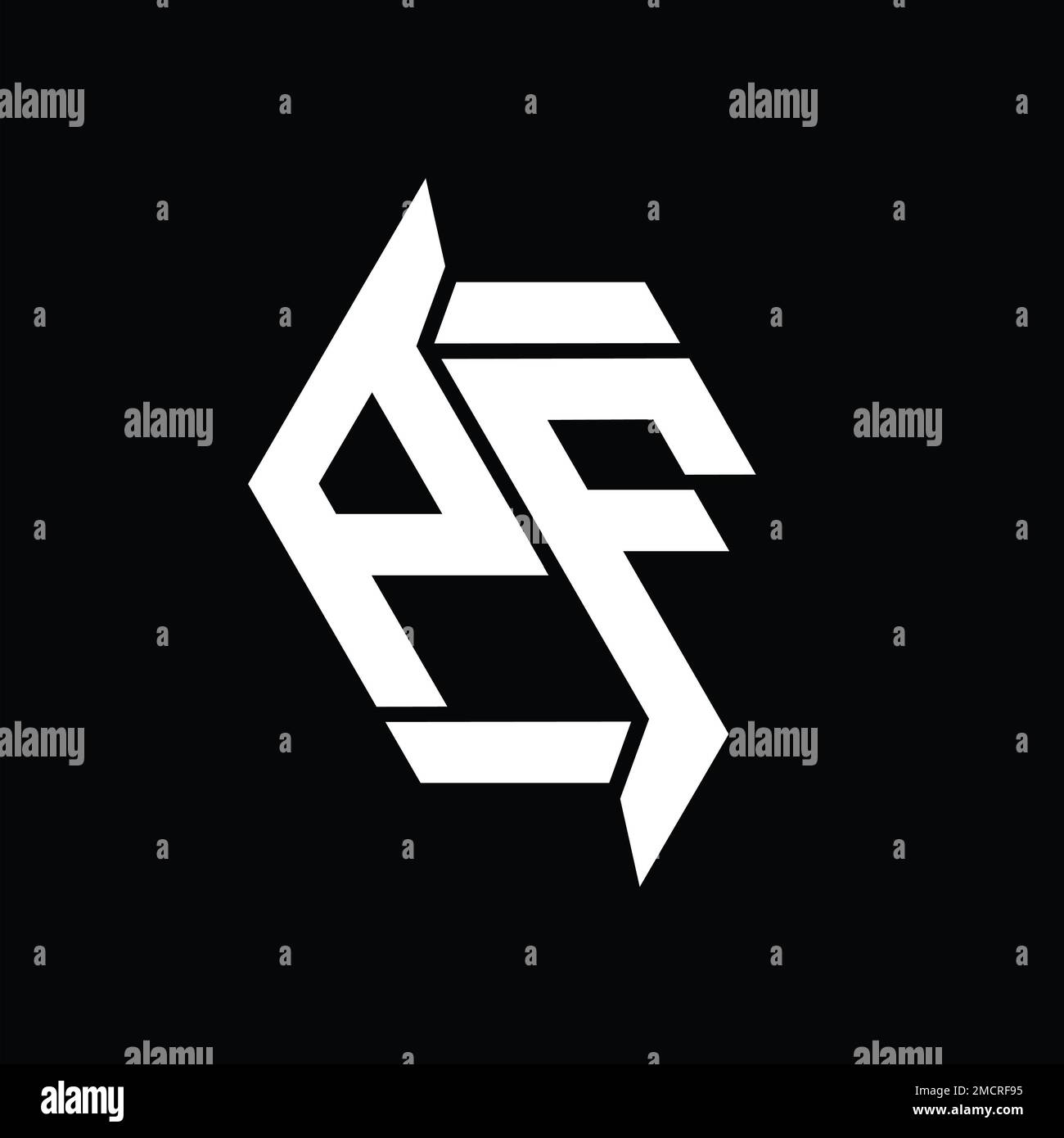 PF Logo monogram hexagon modern abstract shape vector images design ...