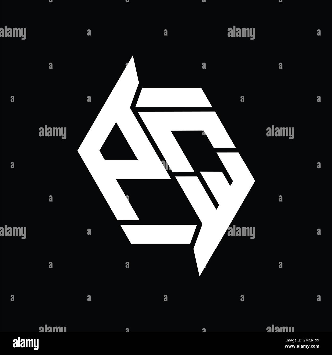 PQ Logo monogram hexagon modern abstract shape vector images design ...