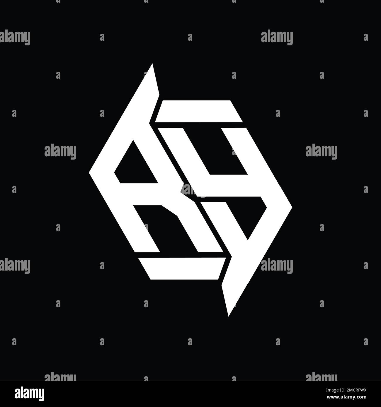 RY Logo monogram hexagon modern abstract shape vector images design ...