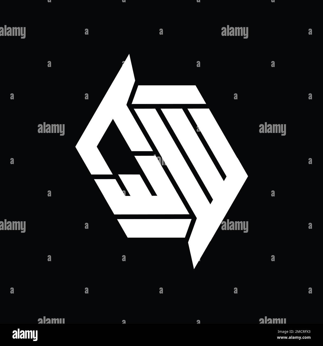 QW Logo monogram hexagon modern abstract shape vector images design ...