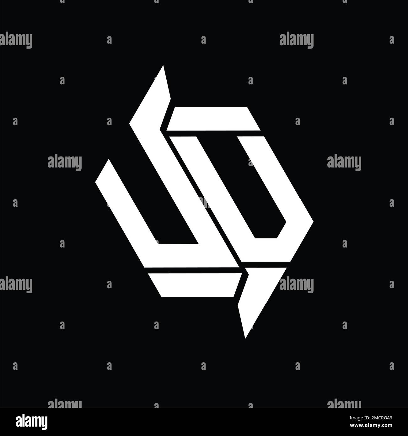 UV Logo monogram hexagon modern abstract shape vector images design ...