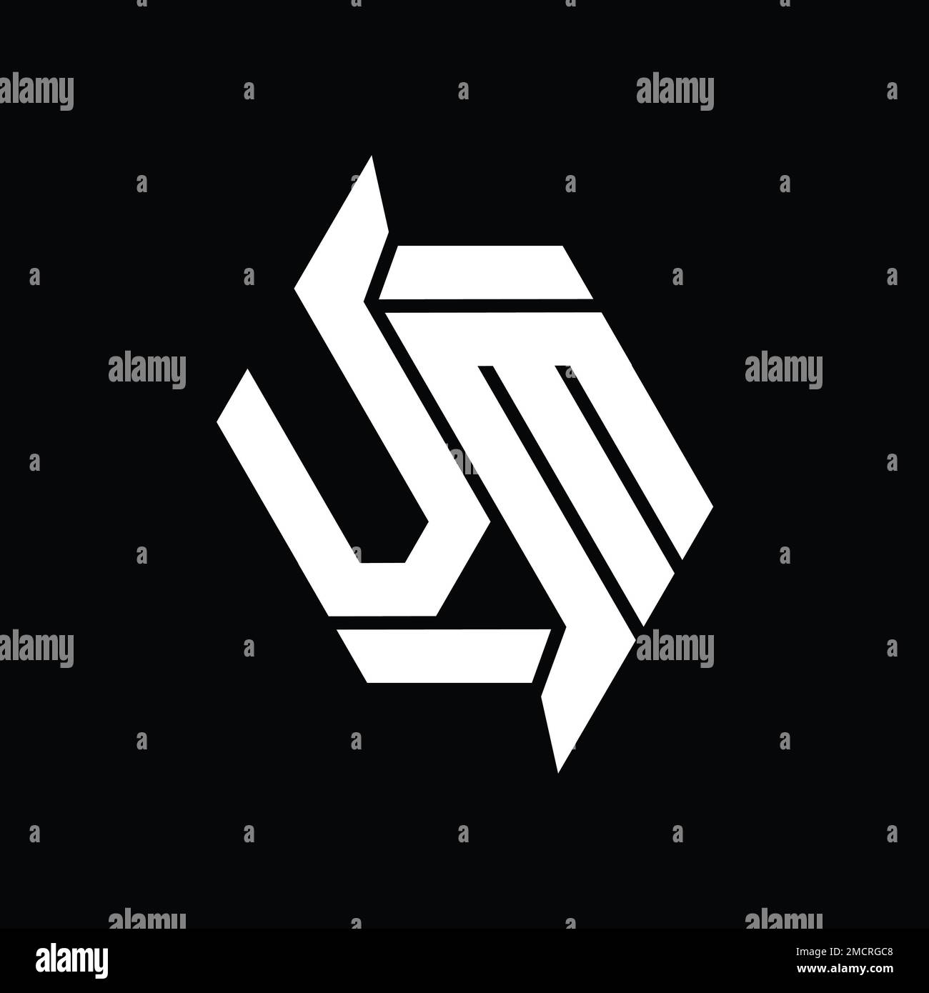 VM Logo monogram hexagon modern abstract shape vector images design ...