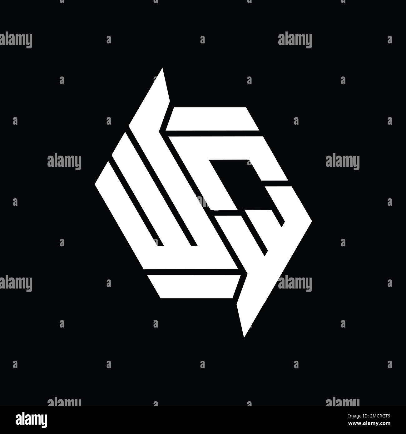 WQ Logo monogram hexagon modern abstract shape vector images design ...