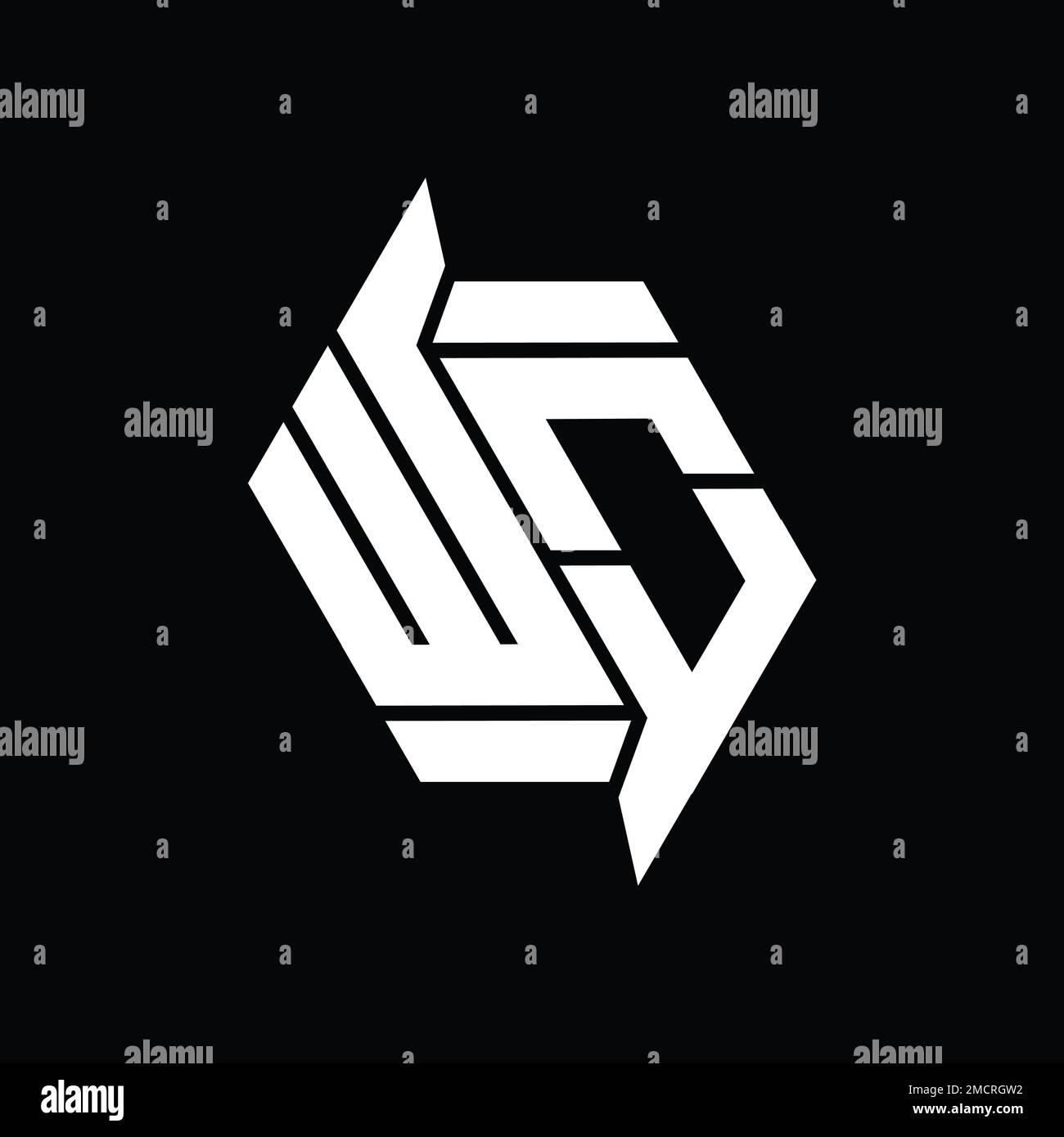 WO Logo monogram hexagon modern abstract shape vector images design ...