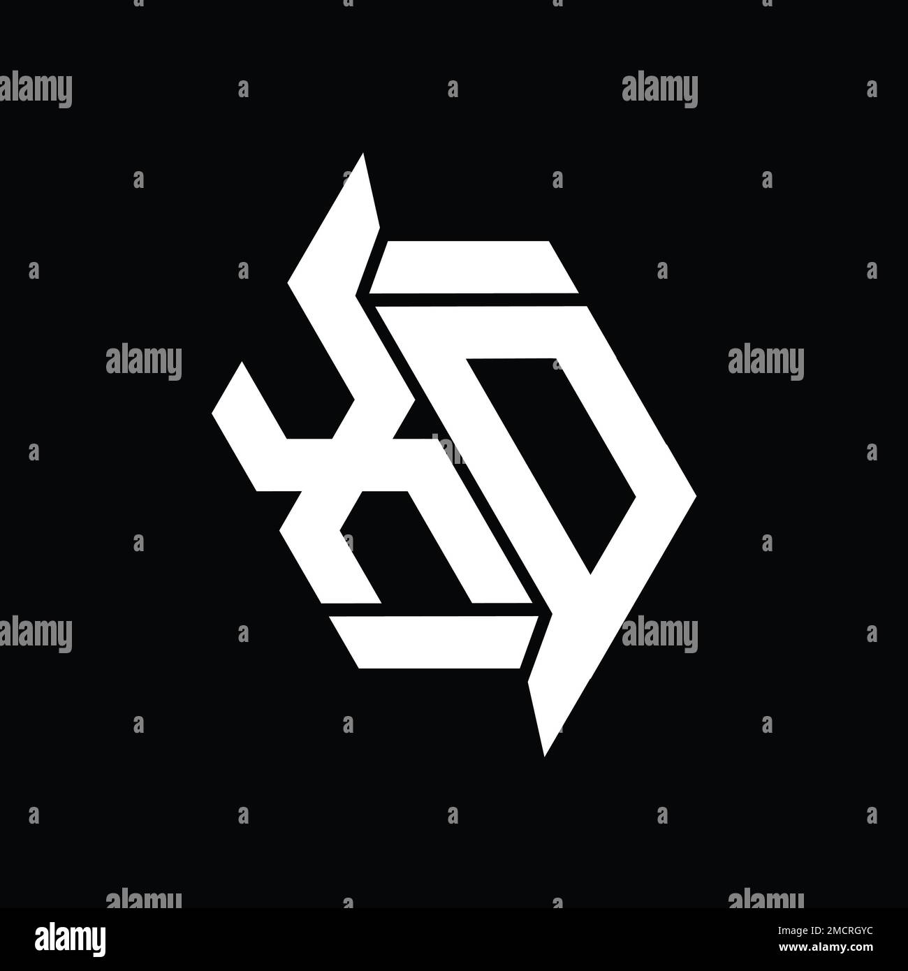 XD Logo monogram hexagon modern abstract shape vector images design