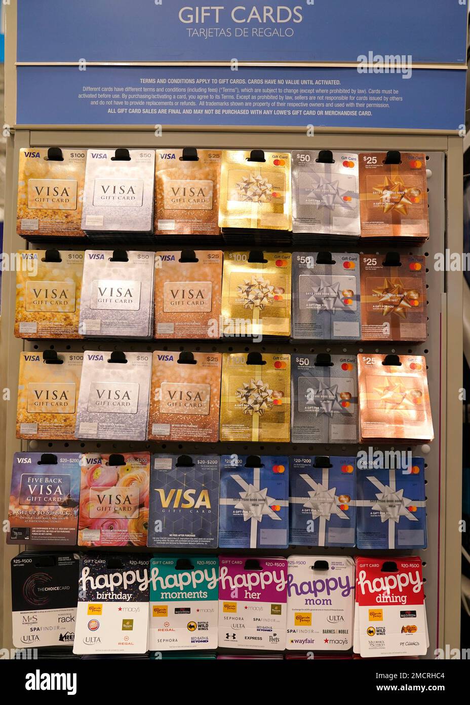 Gift cards sit on display for sale at a retail store in Dallas, Tuesday, Nov. 16, 2021. (AP Photo/LM Otero Stock Photo - Alamy Gift cards sit on display for sale at a retail store in Dallas, Tuesday, Nov. 16, 2021. (AP Photo/LM Otero Stock Photo - Alamy