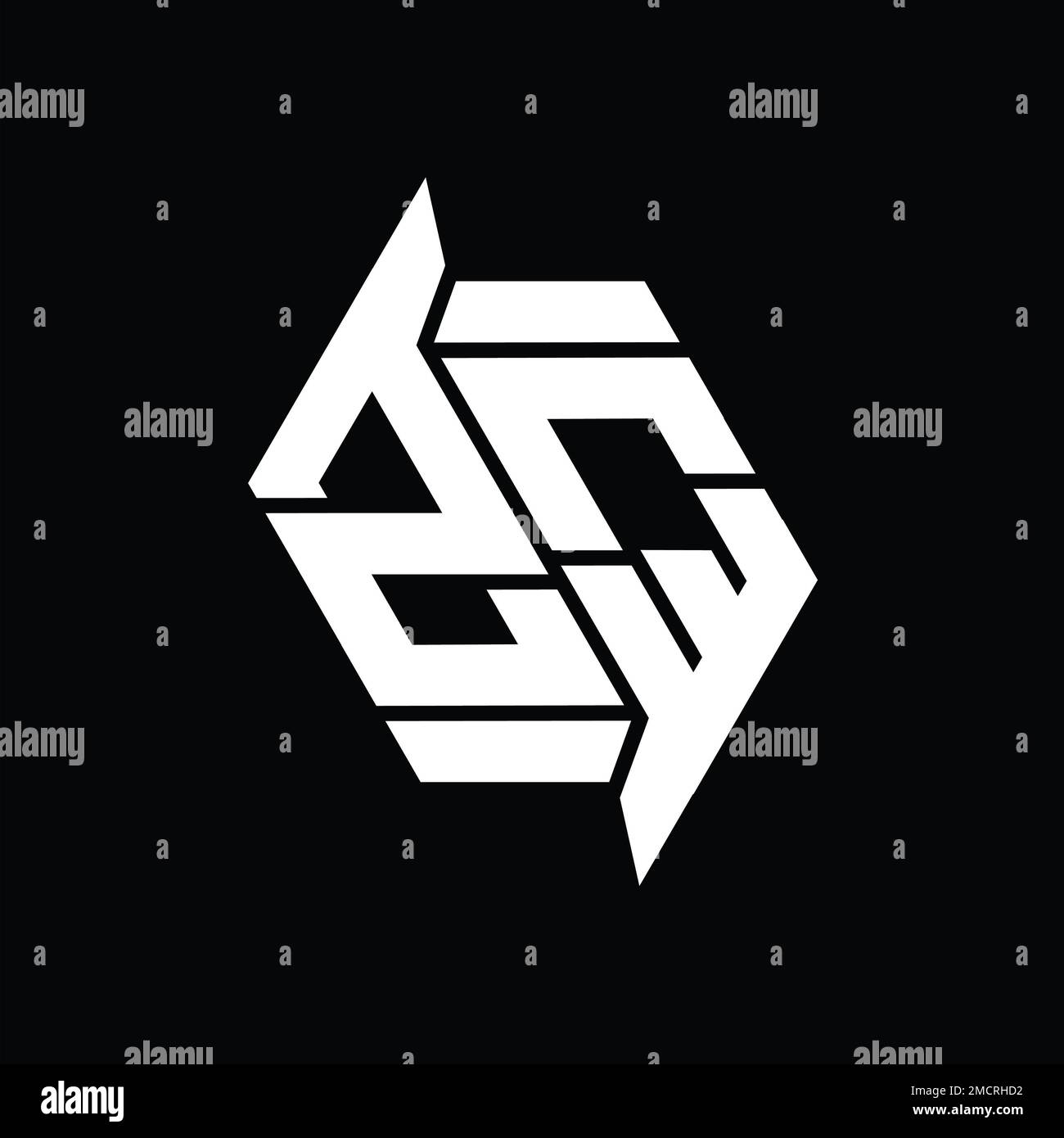 ZQ Logo monogram hexagon modern abstract shape vector images design ...