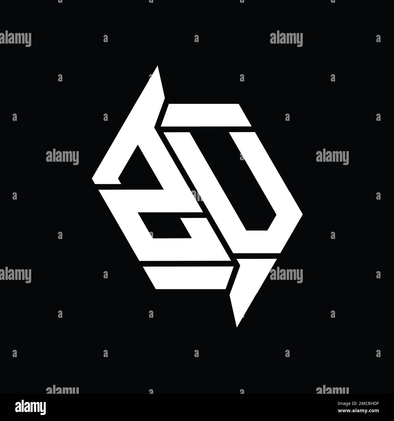 ZV Logo monogram hexagon modern abstract shape vector images design ...