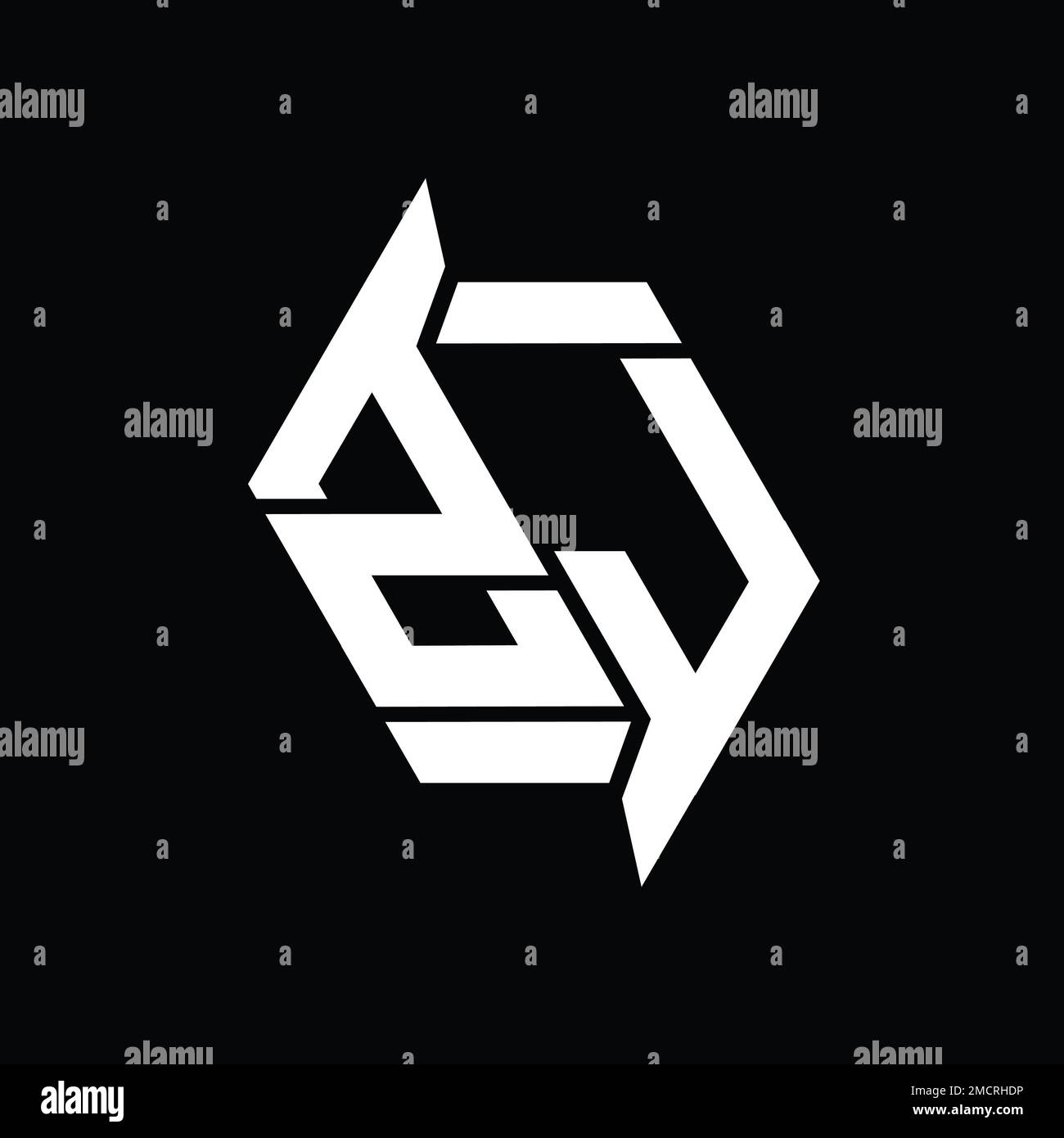 ZJ Logo monogram hexagon modern abstract shape vector images design ...