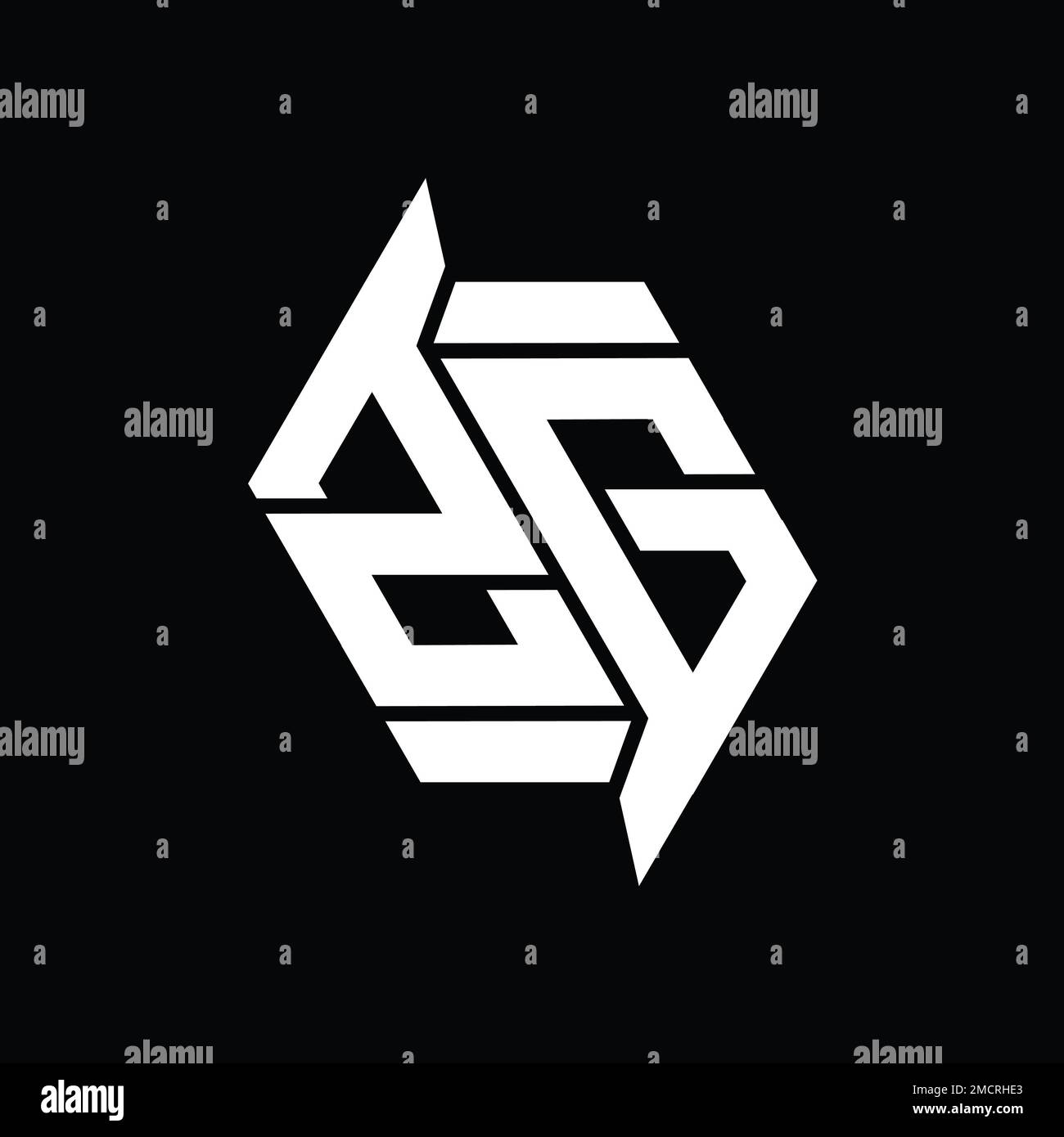 ZG Logo monogram hexagon modern abstract shape vector images design ...