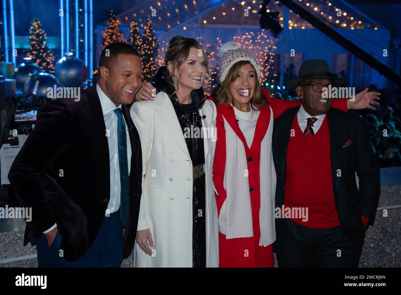 Craig Melvin, from left, Savannah Guthrie, Hoda Kotb, and Al Roker