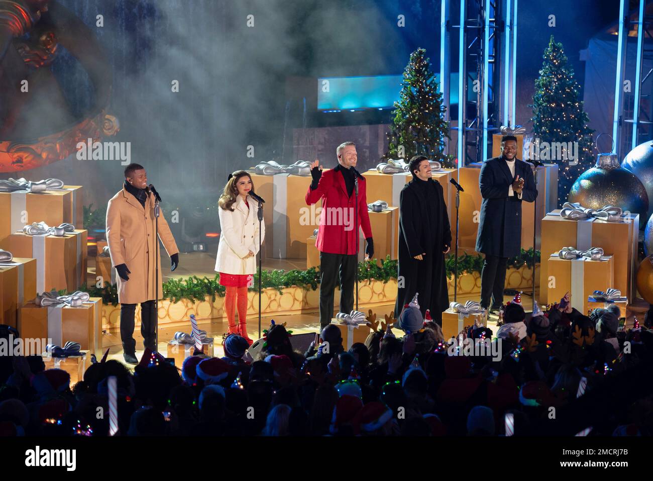 Pentatonix performs during the Rockefeller Center Christmas tree