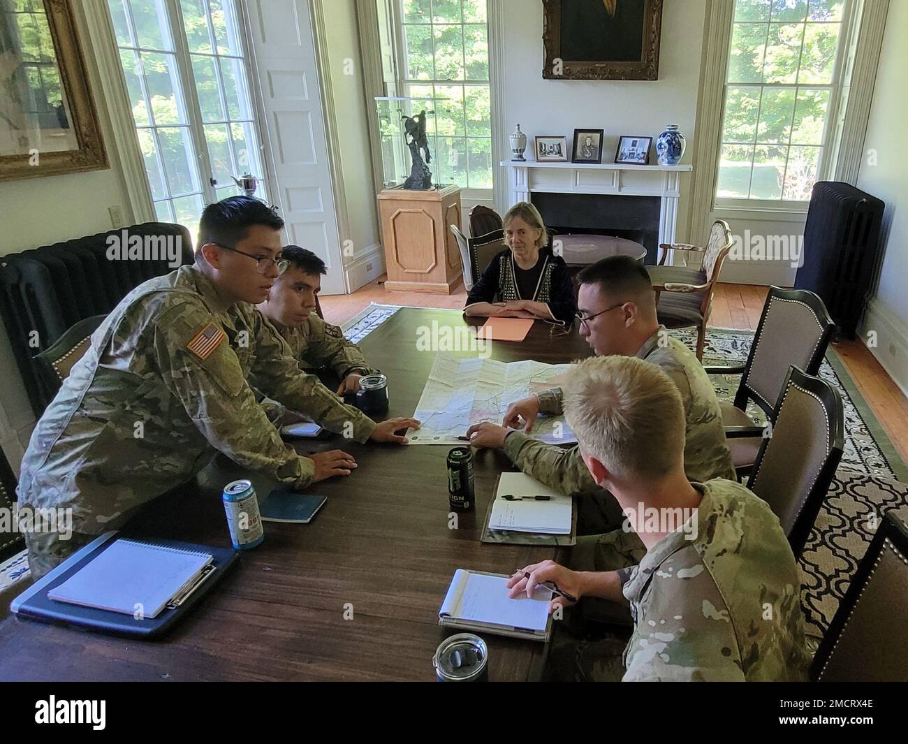 Four Reserve Officers’ Training Corps (ROTC) cadets practice a key