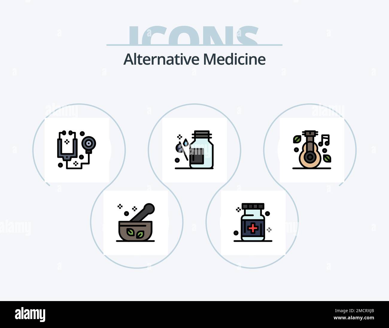 Alternative Medicine Line Filled Icon Pack 5 Icon Design. medicine