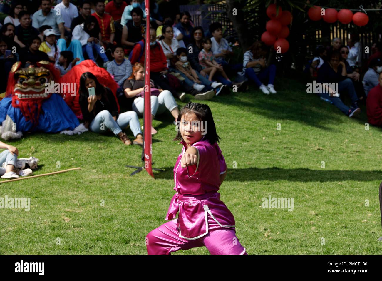 Non Exclusive: January 21, 2023, Mexico City, Mexico: Schools of Chinese culture and cultural promoters celebrate the Chinese New Year governed by the Stock Photo
