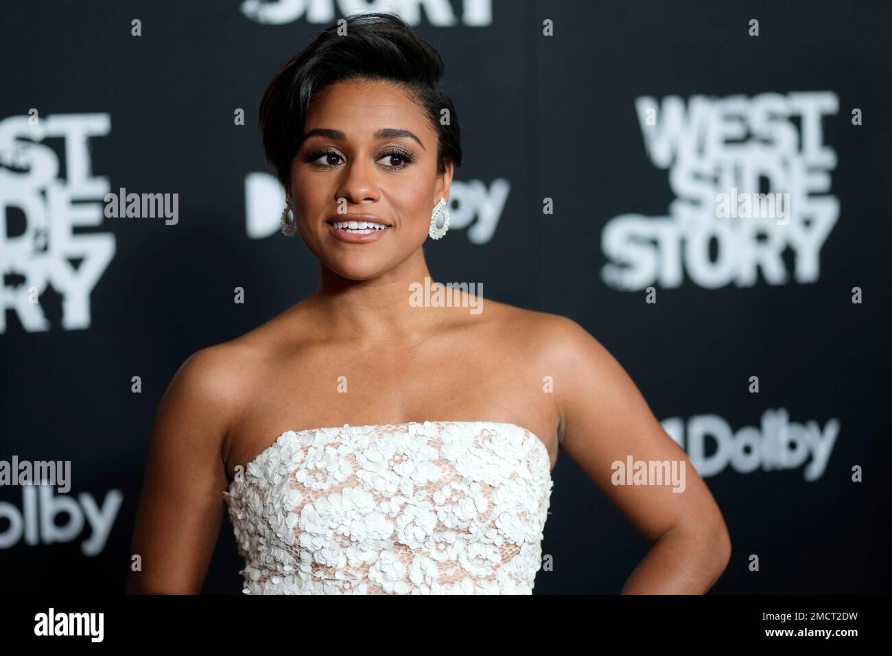 Ariana DeBose attends the "West Side Story" premiere at the Rose Theater at Lincoln Center on Monday, Nov. 29, 2021, in New York. (Photo by Charles Sykes/Invision/AP) Stock Photo