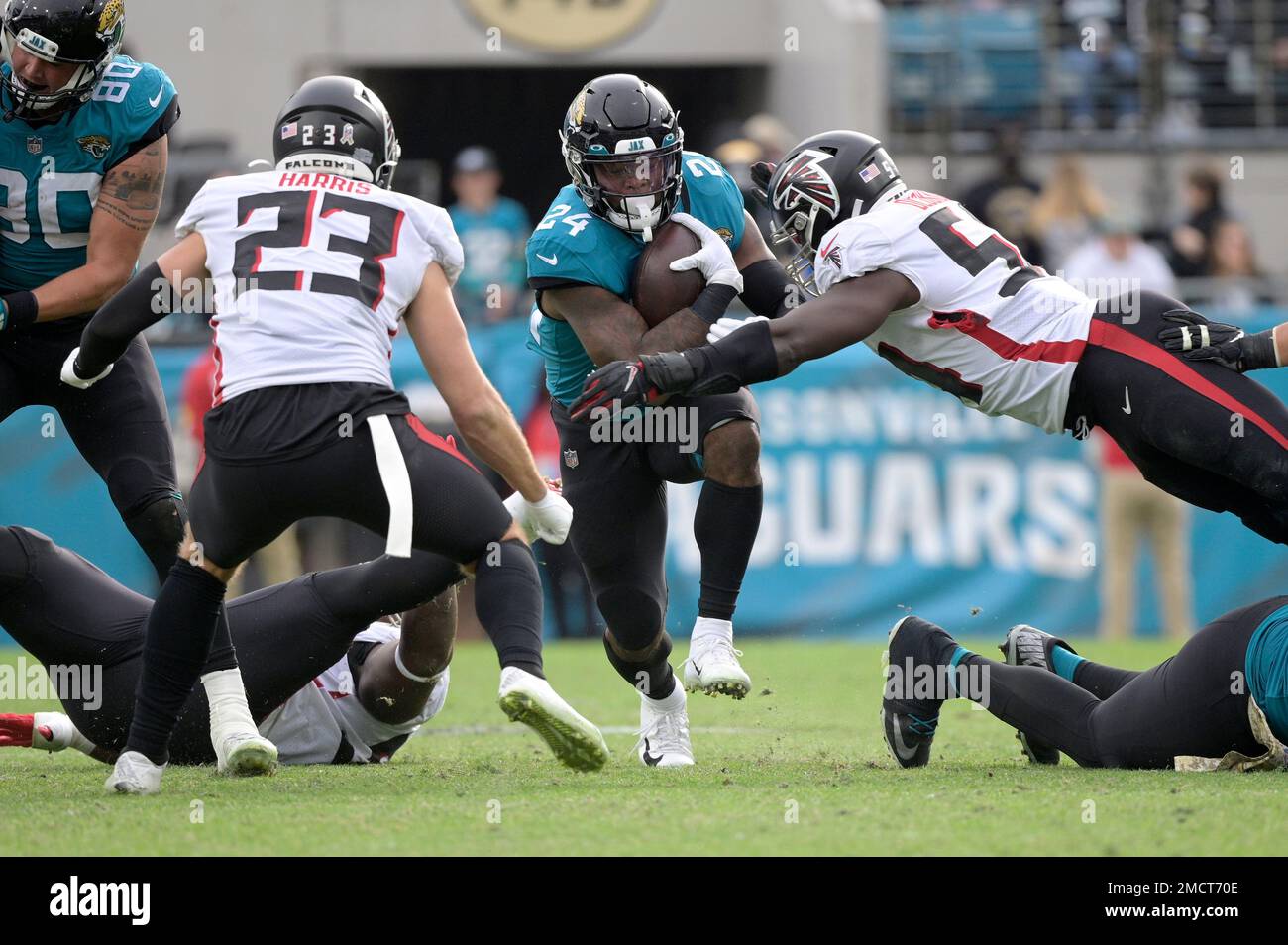 Jacksonville Jaguars linebacker Foye Oluokun (23) in action during the NFL  football game against the Philadelphia Eagles, Sunday, Oct. 2, 2022, in  Philadelphia. (AP Photo/Chris Szagola Stock Photo - Alamy