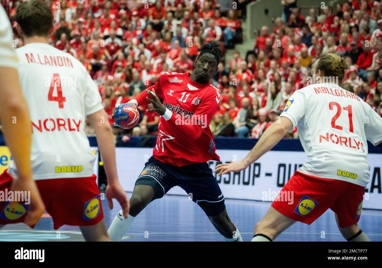 Malmo, Sweden. 21st Jan, 2023. Aboubakar Fofana (11) of USA seen during the IHF World Handball