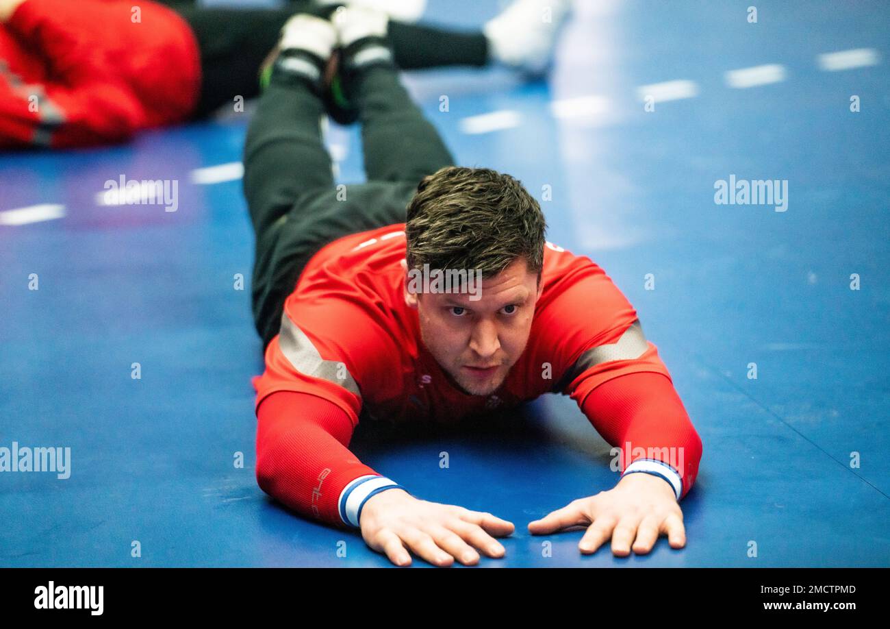 Malmo, Sweden. 21st Jan, 2023. Niklas Landin of Denmark is warming up