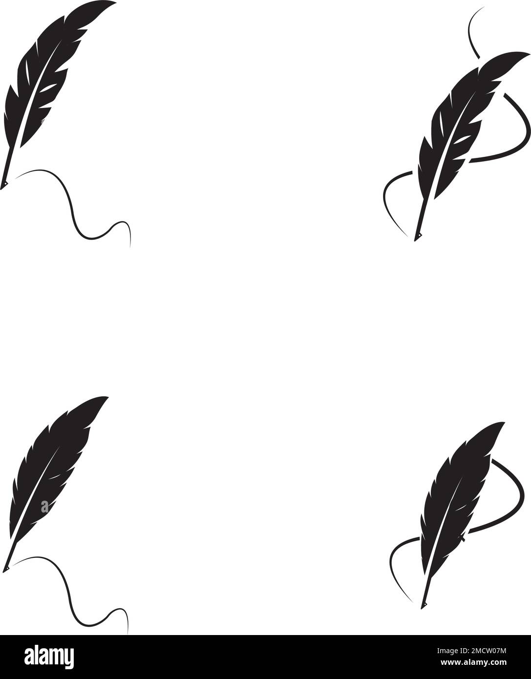 Feather pen  logo vector template Stock Vector