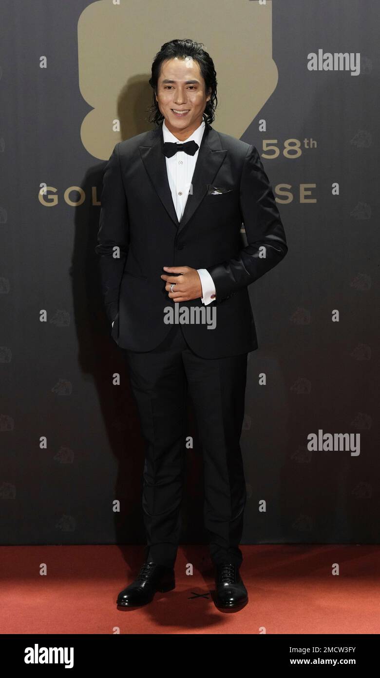 Taiwanese actor Kaiser Chuang arrives at the 58th Golden Horse Awards ...