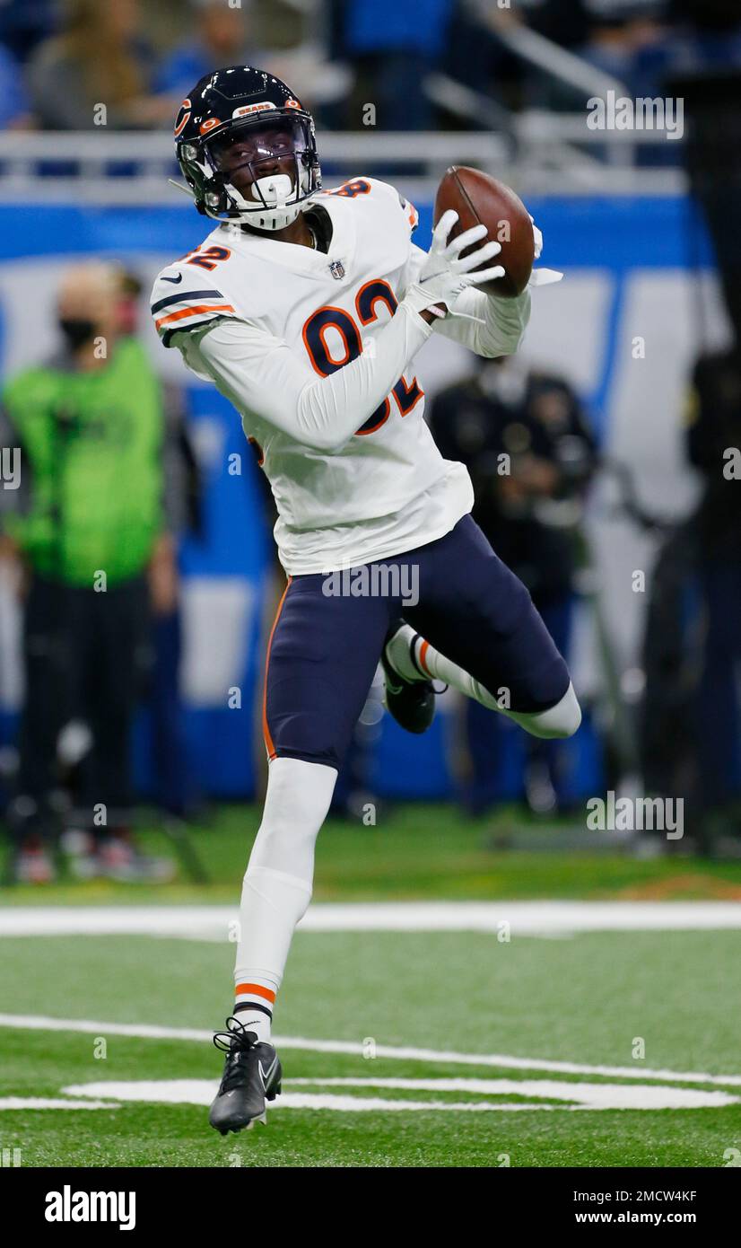 Chicago Bears wide receiver Isaiah Coulter during pregame of an NFL  football game against the Detroit Lions, Thursday, Nov. 25, 2021, in  Detroit. (AP Photo/Duane Burleson Stock Photo - Alamy