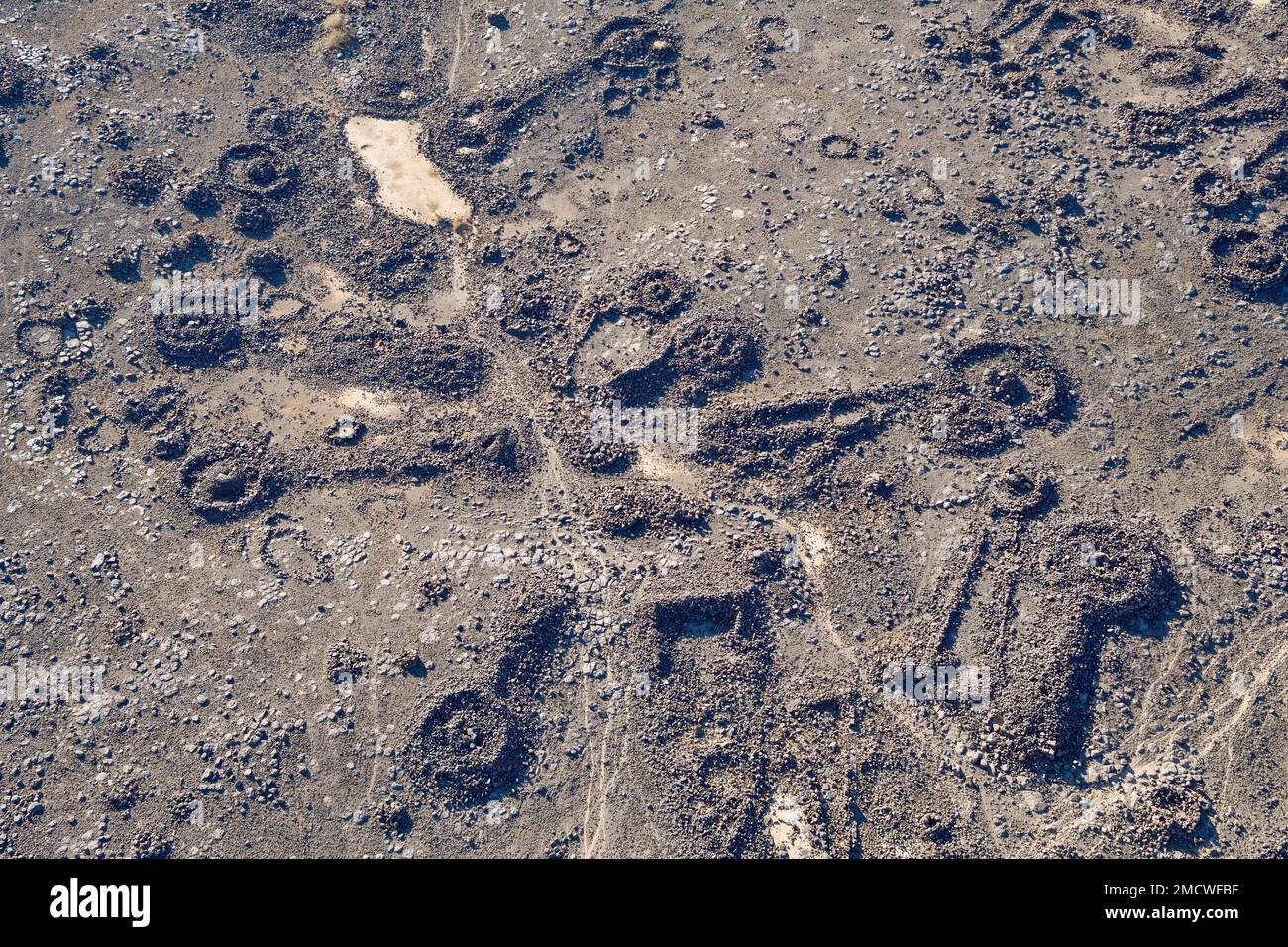 Neolithic Compound Neolithic stone ritual buildings, so-called mustatils, aerial view ...