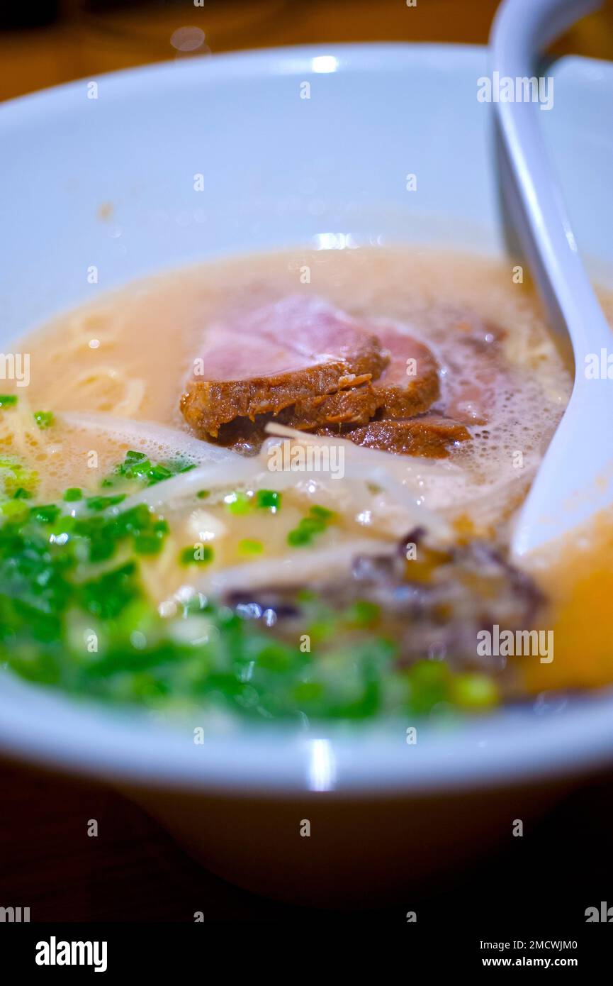 Original Japanese beef ramen noodles soup closeup Stock Photo Alamy