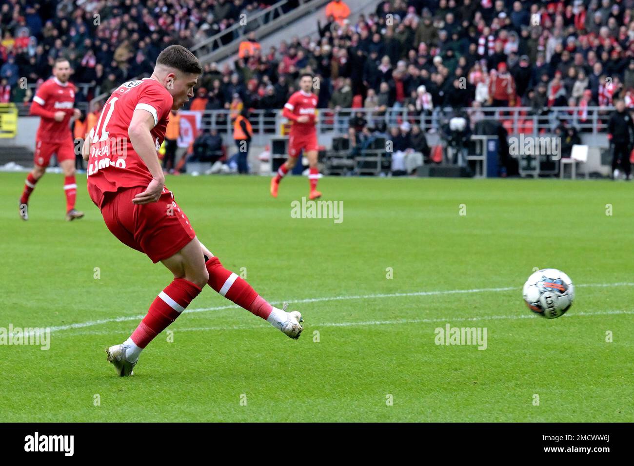 ANTWERP Abnor Muja of Royal Antwerp FC scores during the Belgian