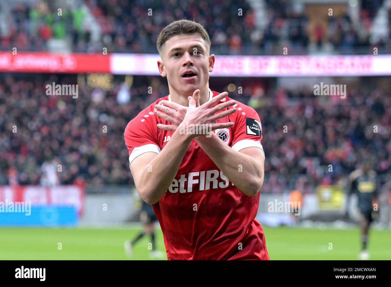 ANTWERP Abnor Muja of Royal Antwerp FC celebrates the 20 during the