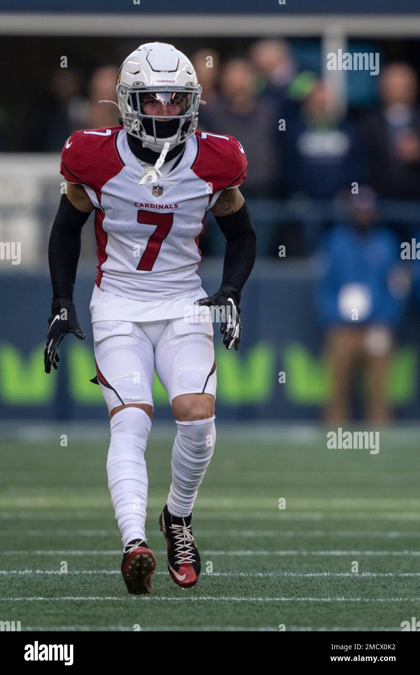 Arizona Cardinals defensive back Byron Murphy Jr. is pictured during an NFL  football game against the Seattle Seahawks, Sunday, Nov. 21, 2021, in  Seattle. The Cardinals won 23-13. (AP Photo/Stephen Brashear Stock