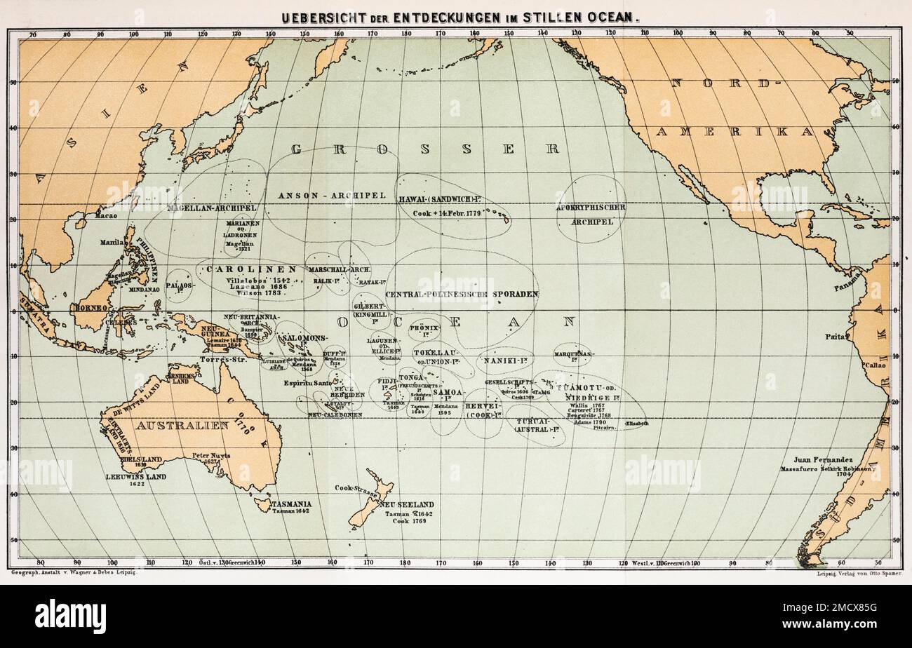 Map Of North Pacific Ocean Map World Map Pacific Ocean Pacific Ocean Continents Oceania Australia North America Discoveries Travels Island Groups Grid Of Degrees 2MCX85G