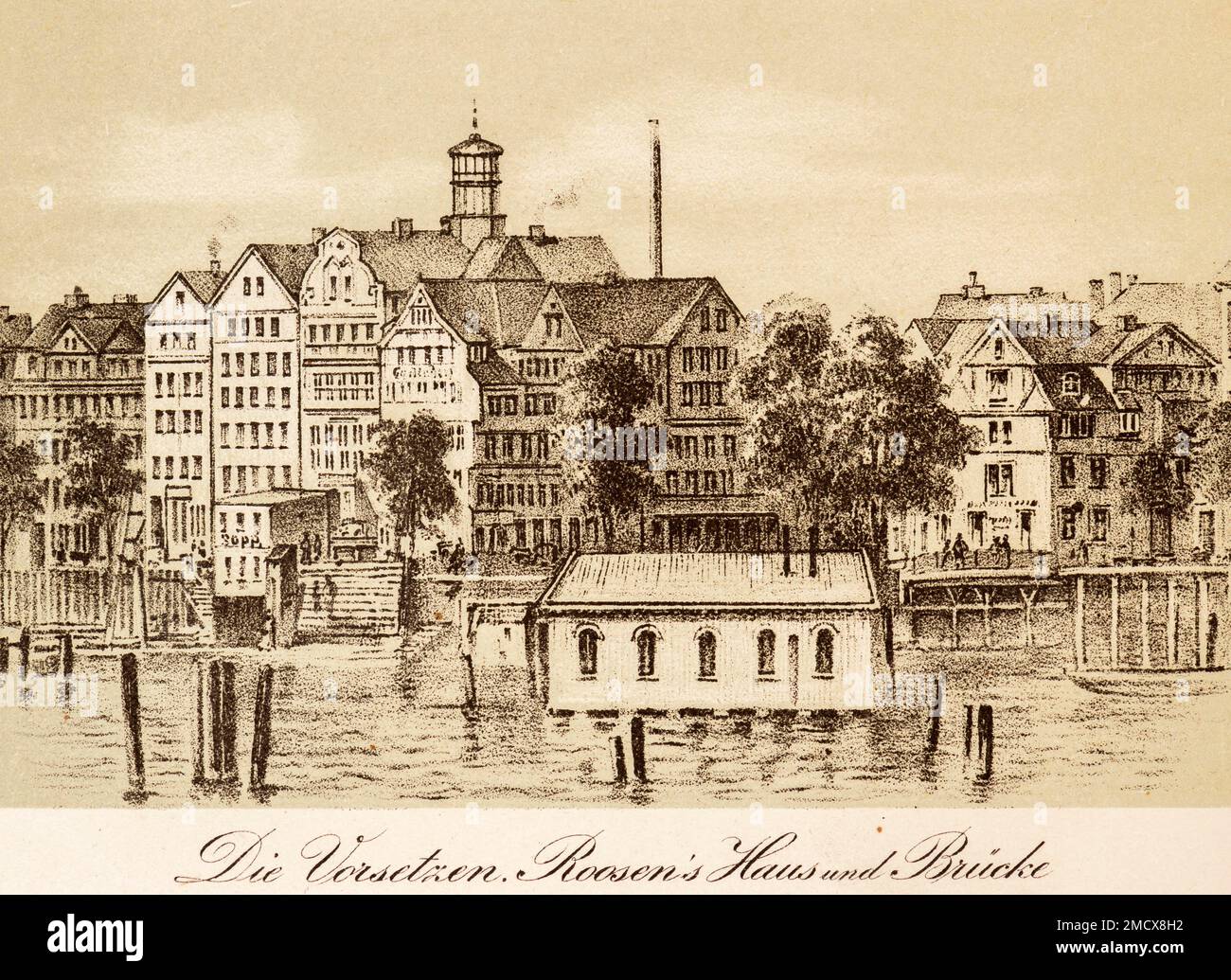 Funny old Hamburg, Vorsetzen, Roosens Haus, bridge, harbour, quay