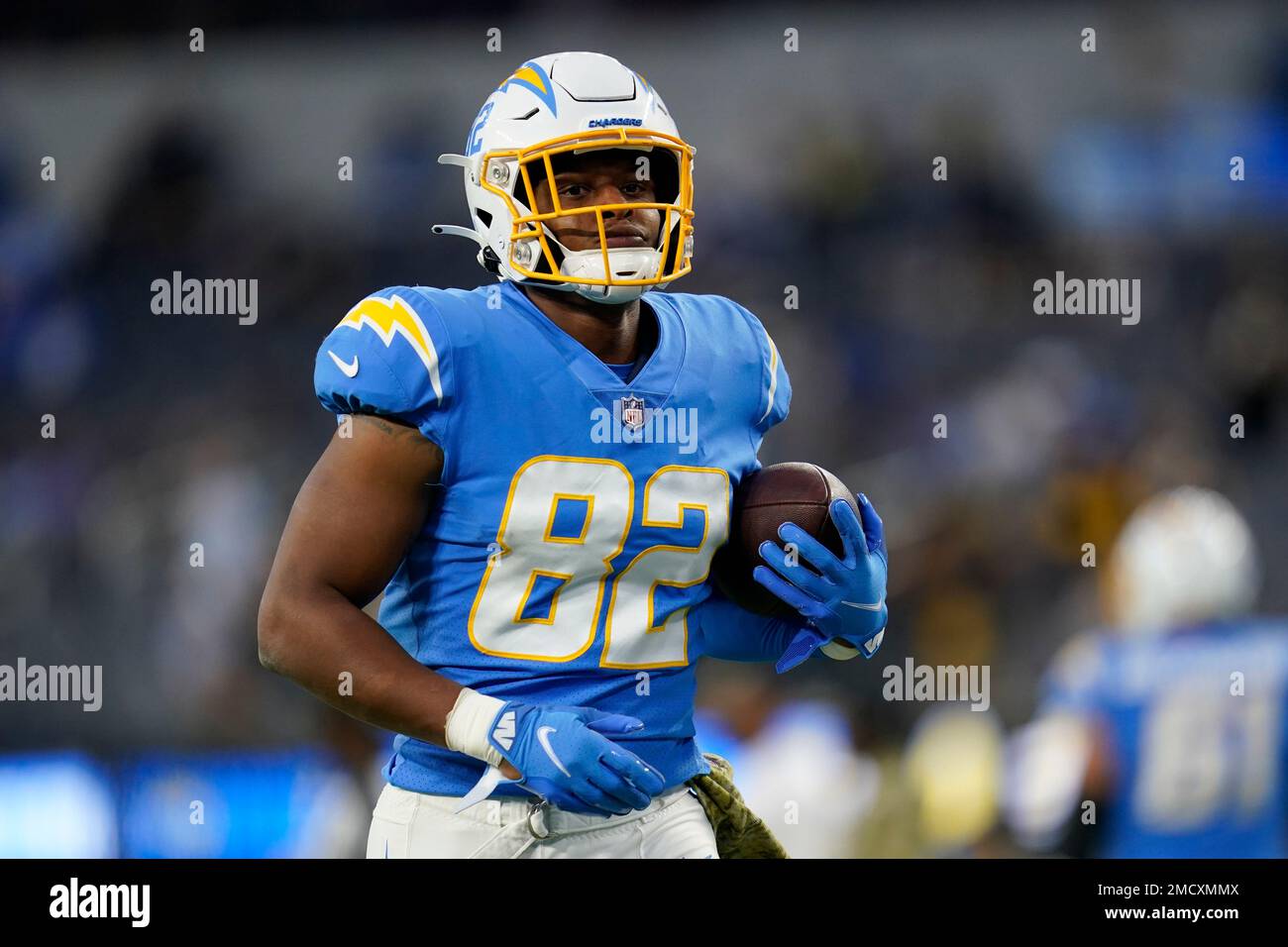Los Angeles Chargers tight end Stephen Anderson before an NFL football game  against the Pittsburgh Steelers, Sunday, Nov. 21, 2021, in Inglewood,  Calif. (AP Photo/Ashley Landis Stock Photo - Alamy
